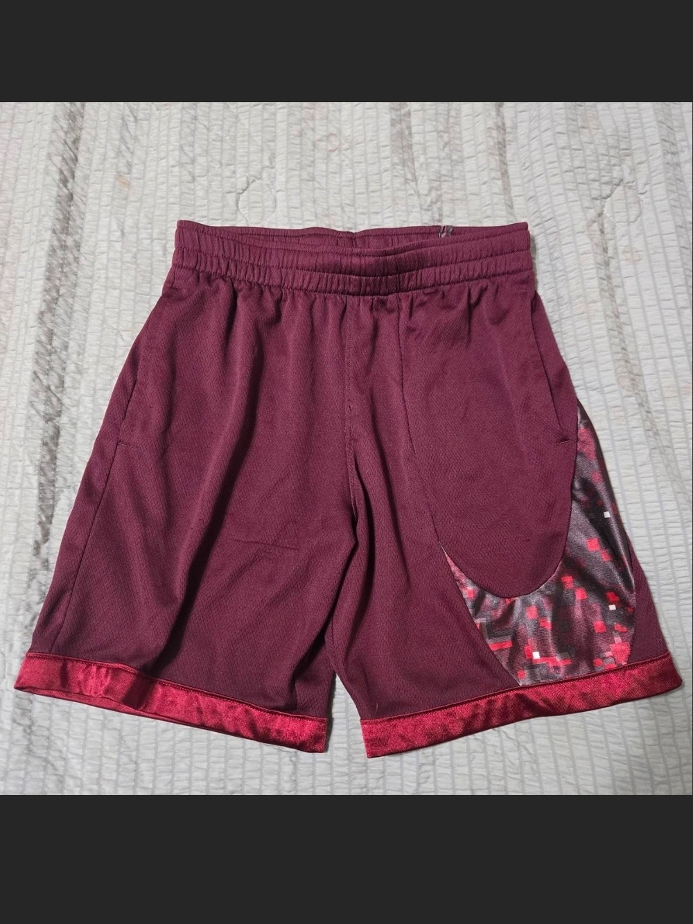 Nike Maroon Kids Athletic Shorts